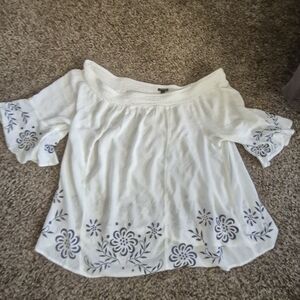 Torrid White Floral Off-Shoulder Top 3x